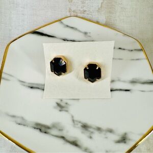 Kendra Scott Taylor Elegant Black Onyx and Rose Gold Stud Earrings